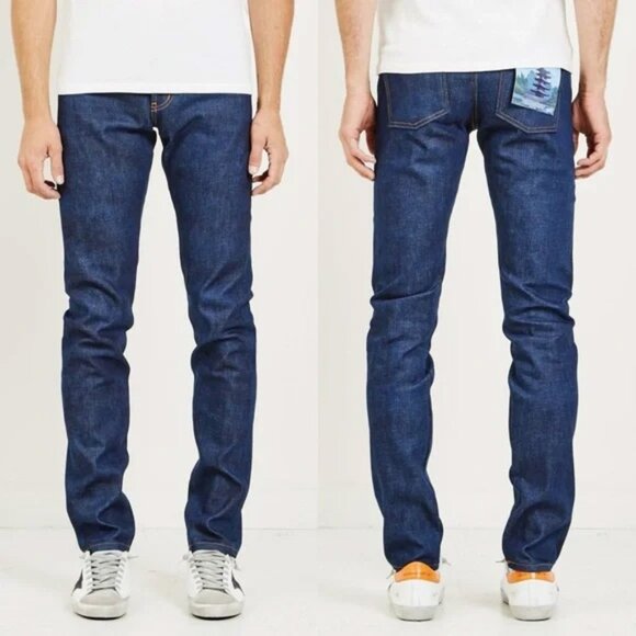 Naked & Famous Raw Japanese Selvedge Jeans Mens Size 33 Kasuri Super Guy Denim - Picture 1 of 14